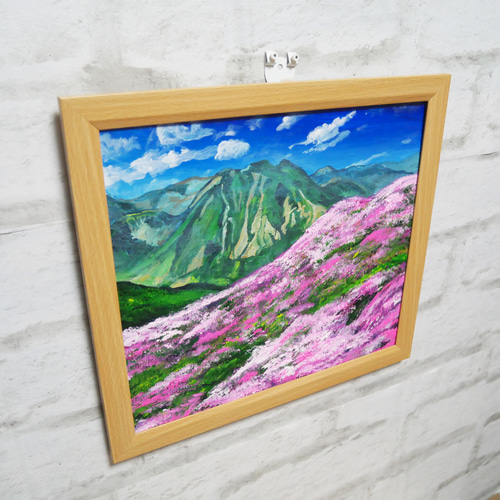 油絵 油彩 油彩画 絵 絵画【ミヤマキリシマ咲く英彦山】 絵画 HR