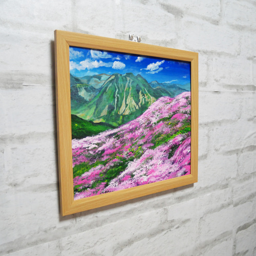 油絵 油彩 油彩画 絵 絵画【ミヤマキリシマ咲く英彦山】 絵画 HR