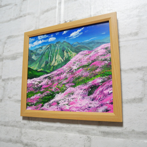油絵 油彩 油彩画 絵 絵画【ミヤマキリシマ咲く英彦山】 油絵 油彩 油彩画 絵 絵画【ミヤマキリシマ咲く英彦山】 絵画