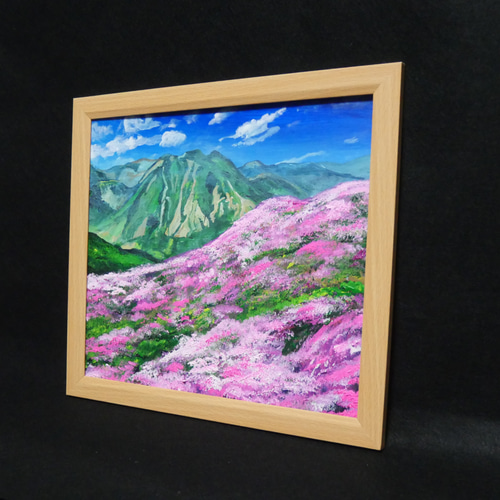 油絵 油彩 油彩画 絵 絵画【ミヤマキリシマ咲く英彦山】 油絵 油彩 油彩画 絵 絵画【ミヤマキリシマ咲く英彦山】 絵画
