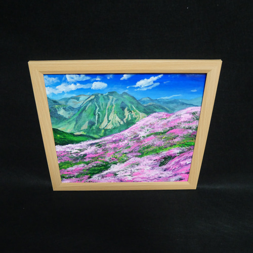 油絵 油彩 油彩画 絵 絵画【ミヤマキリシマ咲く英彦山】 絵画 HR