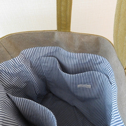 ヴィンテージ帆布 トートバッグ 黄土色+スモーキーベージュ 8枚目の画像