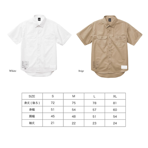 ワークシャツ メンズ シンプル ミリタリー 半袖シャツ 大人 プリント