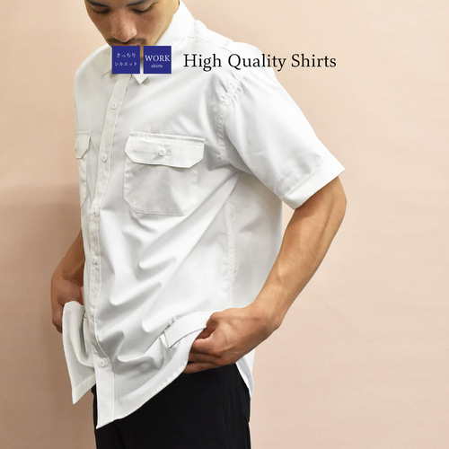 ワークシャツ メンズ シンプル ミリタリー 半袖シャツ 大人 プリント
