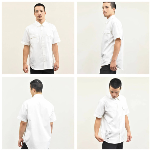 ワークシャツ メンズ シンプル ミリタリー 半袖シャツ 大人 プリント