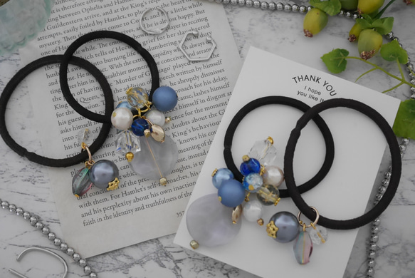 ジャラジャラヘアゴム   パープル/グレー ジャラジャラヘアゴム パープル/グレー