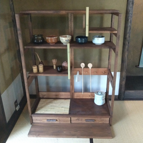 組み立て式 立礼棚 茶道具（段ボールタイプ）炉/風炉畳2種付属