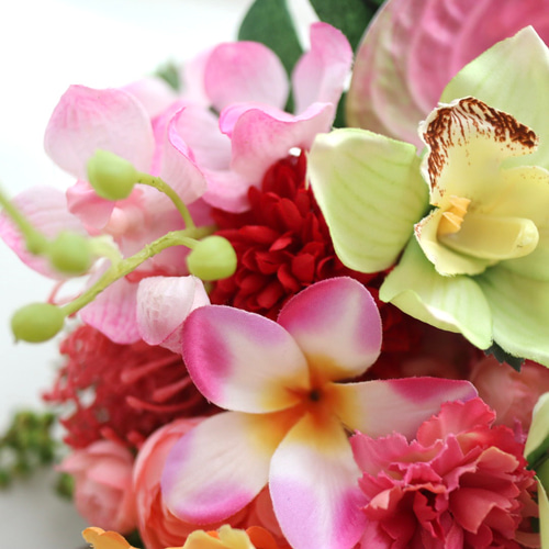 プルメリア ウェディングブーケリゾートブーケ ブートニア付き Wedding