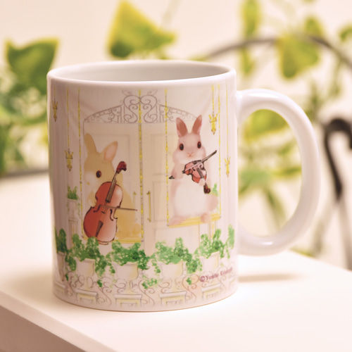 うさぎのマグカップ／バイオリン マグカップ Yumiko Kobayashi