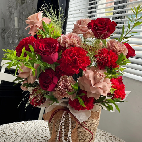 生花 バラとカーネーションの組み合わせ 一輪挿し・花瓶・花器 King