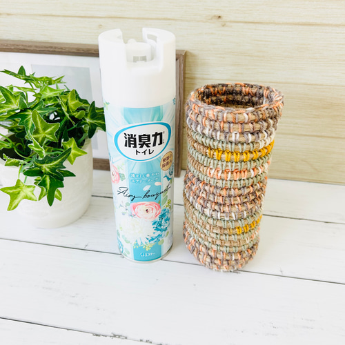 トイレ消臭スプレー缶カバー【NO.274】ハンドメイド・インテリア・麻紐  