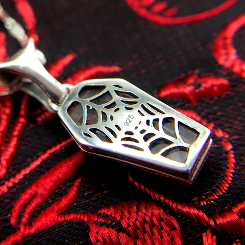 水晶 棺桶カット シルバー925 ネックレス｜ダークゴシック ネックレス