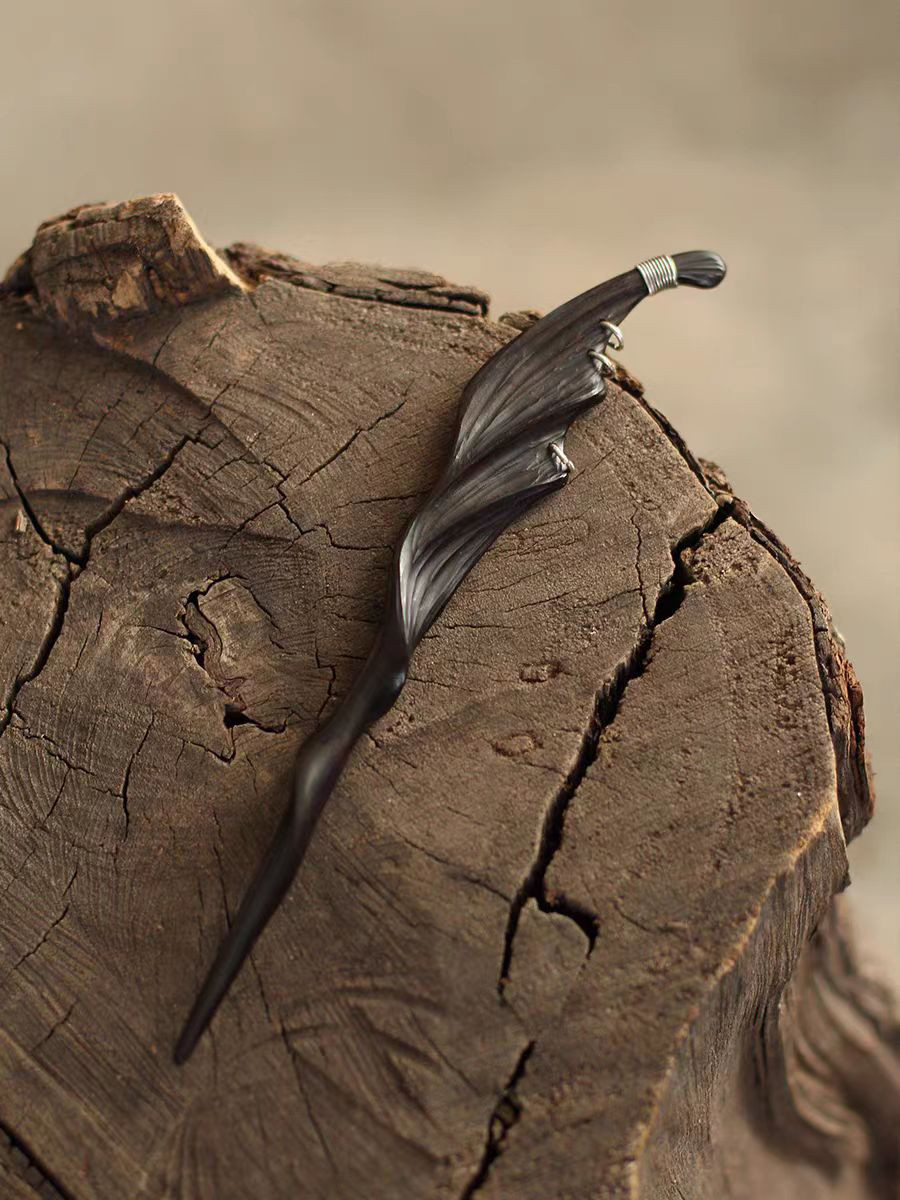 ハンドメイド かんざし 手作り 木魅 木簪 紫檀 マジェステ 和装髪飾り ヘアアクセサリー 恋人 誕生日 周年記念ギフト