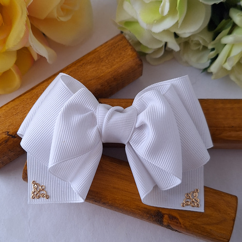 エンジェルリボン ホワイト バレッタ RenRen 通販 17773041｜Creema  