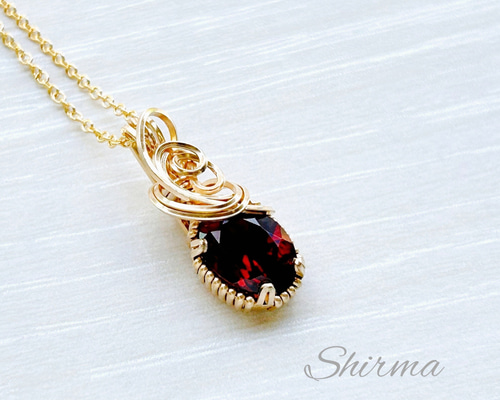 ガーネットのペンダント ネックレス・ペンダント Shirma 通販
