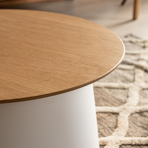 Sサイズ ラウンド ローテーブル サイドテーブル 木製天板 軽量 韓国