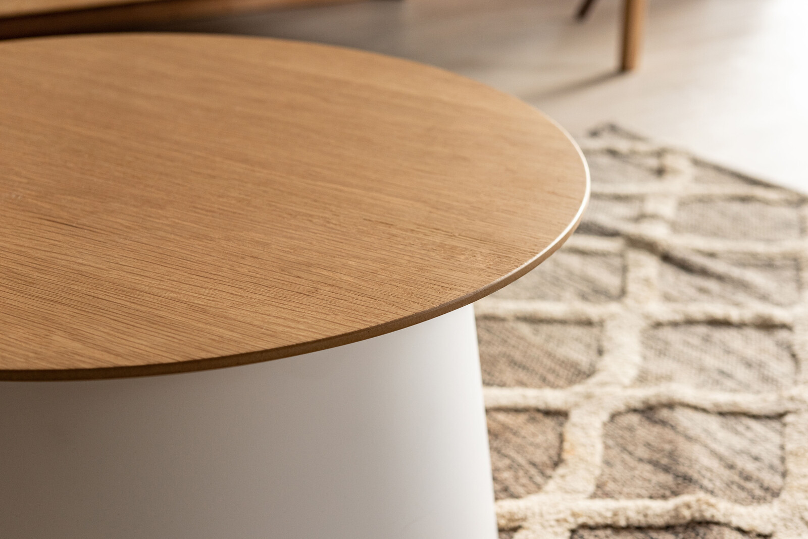 Lサイズ　ラウンド ローテーブル　サイドテーブル　木製天板　軽量 韓国インテリア 【AZM-SD-10053114】