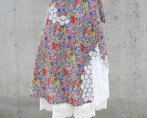 ラバリ バンジャラ 刺繍のリメイク巻きスカート