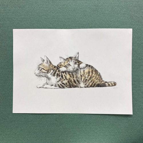版画「猫と猫」 版画 takeshiro painting 通販 17773263｜Creema