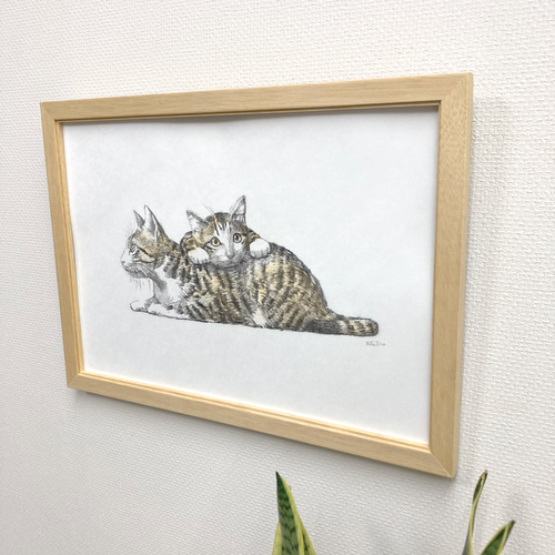 版画「猫と猫」 版画 takeshiro painting 通販 17773263｜Creema