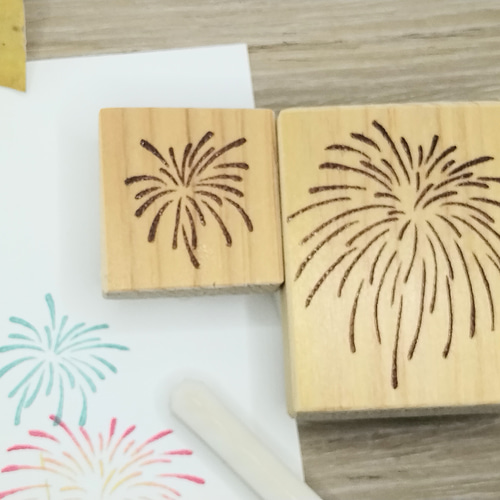 消しゴムはんこ♪ 223 花火 3点セット 夏祭り 夏 暑中見舞い スタンプ