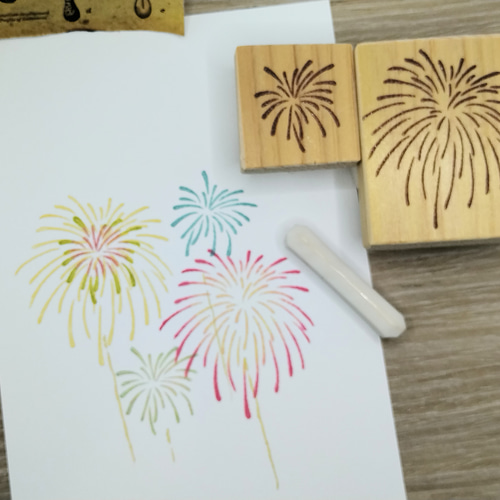 消しゴムはんこ♪ 223 花火 3点セット 夏祭り 夏 暑中見舞い スタンプ