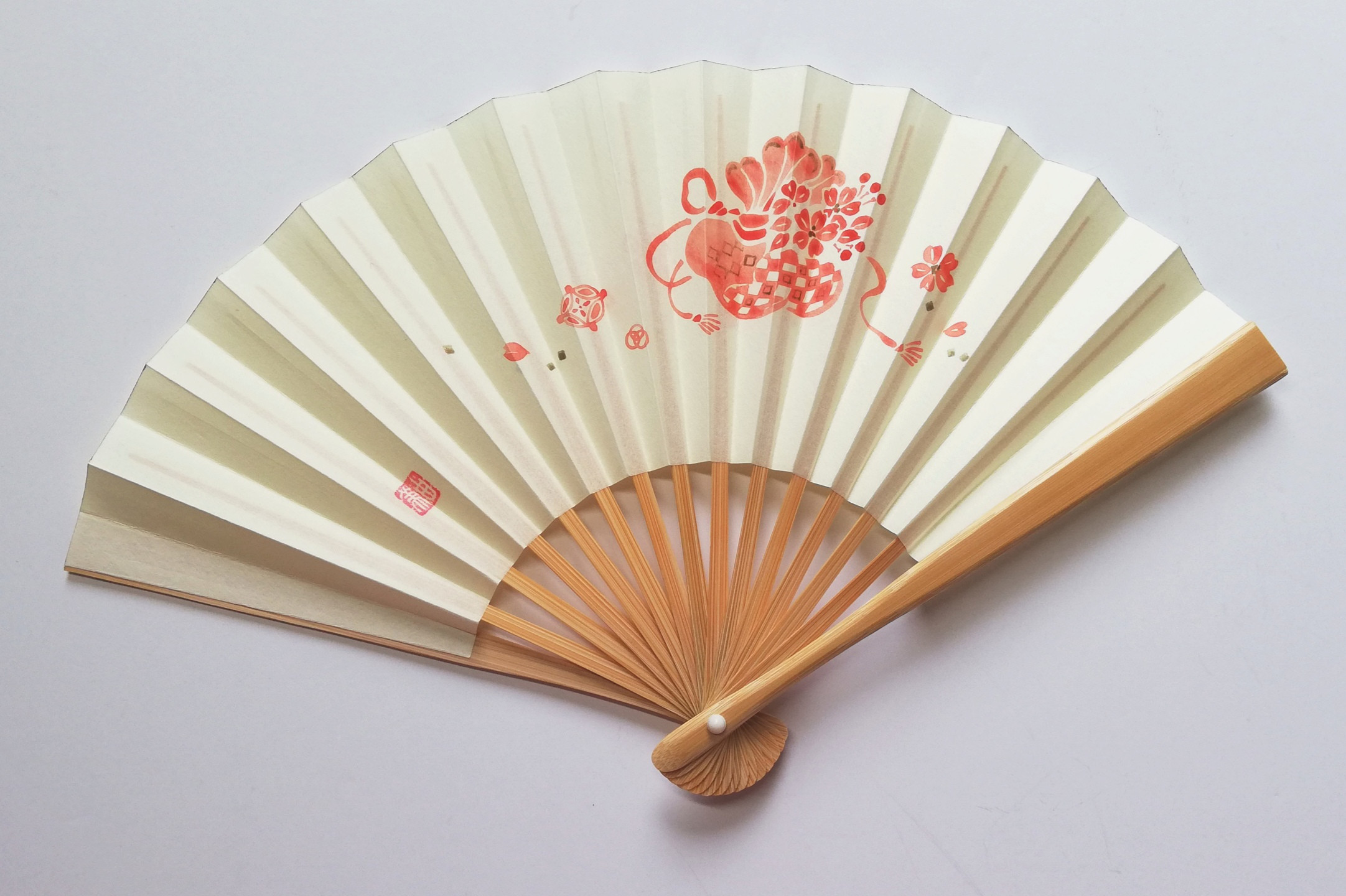極上 扇子 天然素材 和装小物 骨董 美術品 アンティーク 茶道
