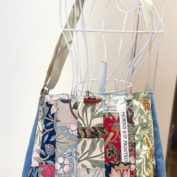 D ウィリアムモリス クリサンティマム がま口バック ハンドバッグ 小鳥  