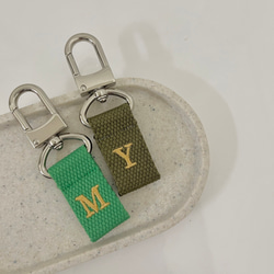 イニシャルネームタグ 刺繍 名入れ キーリング バッグチャーム 刺繍ネームタグ イニシャル 8枚目の画像