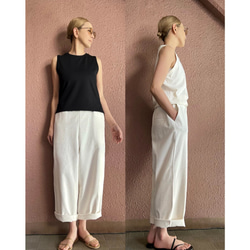 選擇你的長度❣️酷炫清涼❤️腰部修身藍色褲子❤️防紫外線速乾❤️有彈性又美觀的材質❤️亞麻混紡 第10張的照片