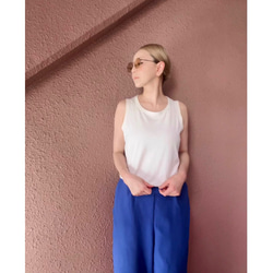 選擇你的長度❣️酷炫清涼❤️腰部修身藍色褲子❤️防紫外線速乾❤️有彈性又美觀的材質❤️亞麻混紡 第3張的照片