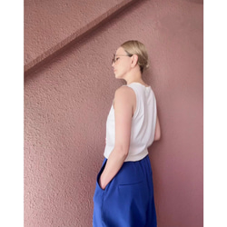 選擇你的長度❣️酷炫清涼❤️腰部修身藍色褲子❤️防紫外線速乾❤️有彈性又美觀的材質❤️亞麻混紡 第6張的照片