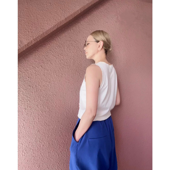 選擇你的長度❣️酷炫清涼❤️腰部修身藍色褲子❤️防紫外線速乾❤️有彈性又美觀的材質❤️亞麻混紡 第6張的照片