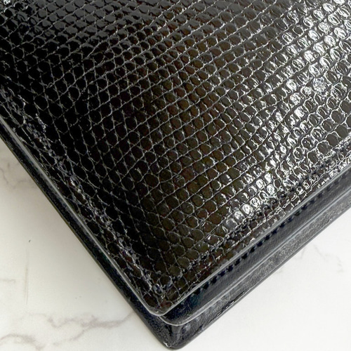 レザー 革 長財布 イケマ 日本製 上質 リザード 長財布 ファスナー付き ロングウォレット トカゲ