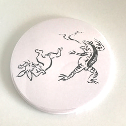 鳥獣戯画 鏡 兎 蛙 グッズ 缶ミラー ウサギ カエル イラスト Japanese