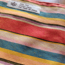 ☘*:フェアトレードのタオルハンカチ   ☘*サバンナの夕日　25㎝サイズ　エシカル製品　♡なめらかで優しい手触り♡　　 6枚目の画像