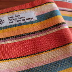 ☘*:フェアトレードのタオルハンカチ   ☘*サバンナの夕日　25㎝サイズ　エシカル製品　♡なめらかで優しい手触り♡　　 7枚目の画像