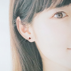 超希少！レディッシュブラウンジルコンのひと粒ピアス｜カラーチェンジ｜限定数｜選べるピアス金具 アレルギー対応 4枚目の画像