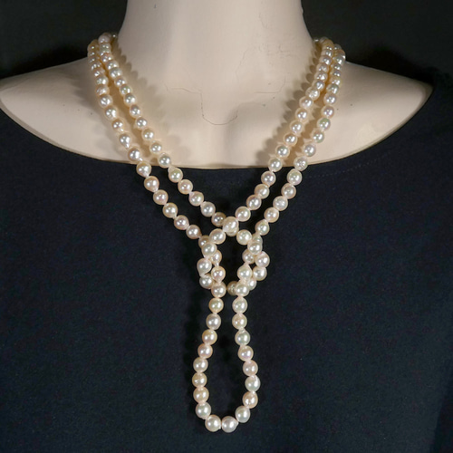 アコヤ本真珠8mm79cmロング SV AKOYA アコヤ パール ロング ネックレス 天然 本真珠 美品 アコヤ本