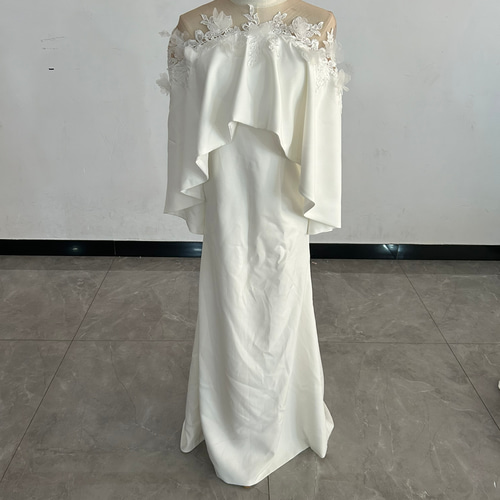 フランス風 パーティードレス オフショルダー 2次会/合コン 花モチーフ  