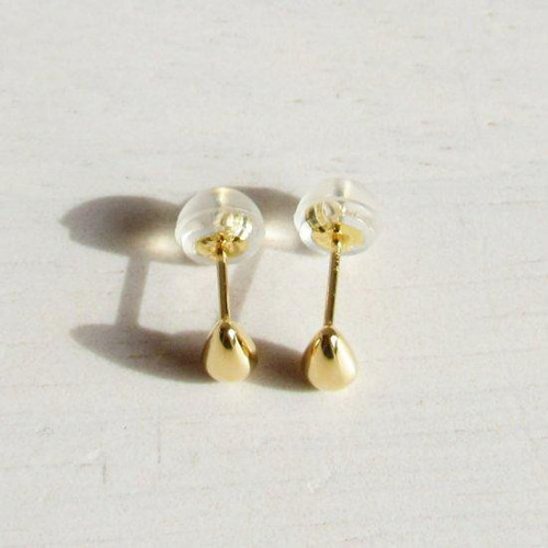 18K K18 18金 ピアス 刻印 18KYG ドロップ スタッド S ピアス