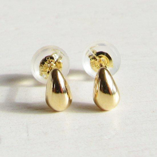 18K K18 18金 ピアス 刻印 18KYG ドロップ スタッド S ピアス