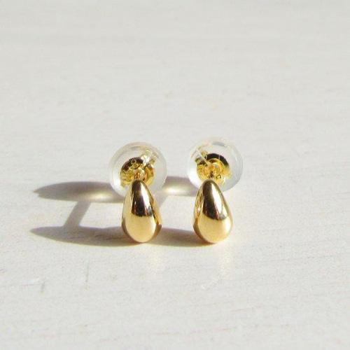 18K K18 18金 ピアス 刻印 18KYG ドロップ スタッド S ピアス