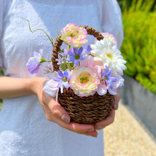 即納品可能】フラワーバスケット♡Sサイズ メッセージカード アーティ