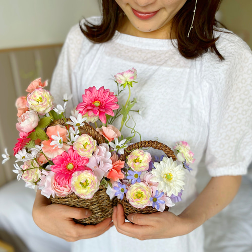 即納品可能】フラワーバスケット♡Sサイズ メッセージカード