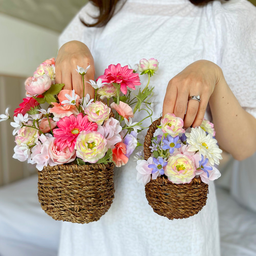 フラワーバスケット♡Sサイズ メッセージカード アーティフィシャル