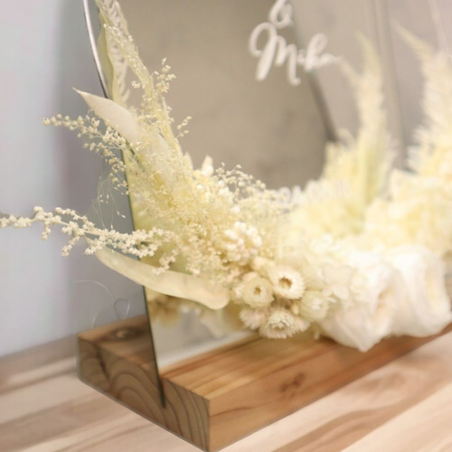 プレ花嫁様必見♡永遠に続く彩りを ウェルカムミラー ウェルカムボード