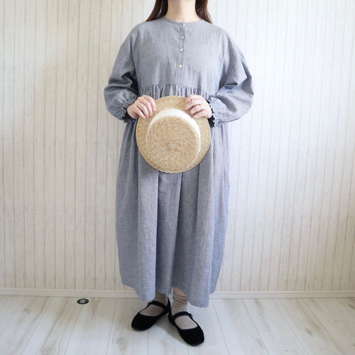 すぐに発送・送0】パンドミワンピース(ギンガムチェック・ブルー  