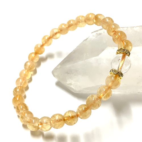 一点物☆幸運の石 ヒーリングストーン 天然石 シトリン ブレスレット  