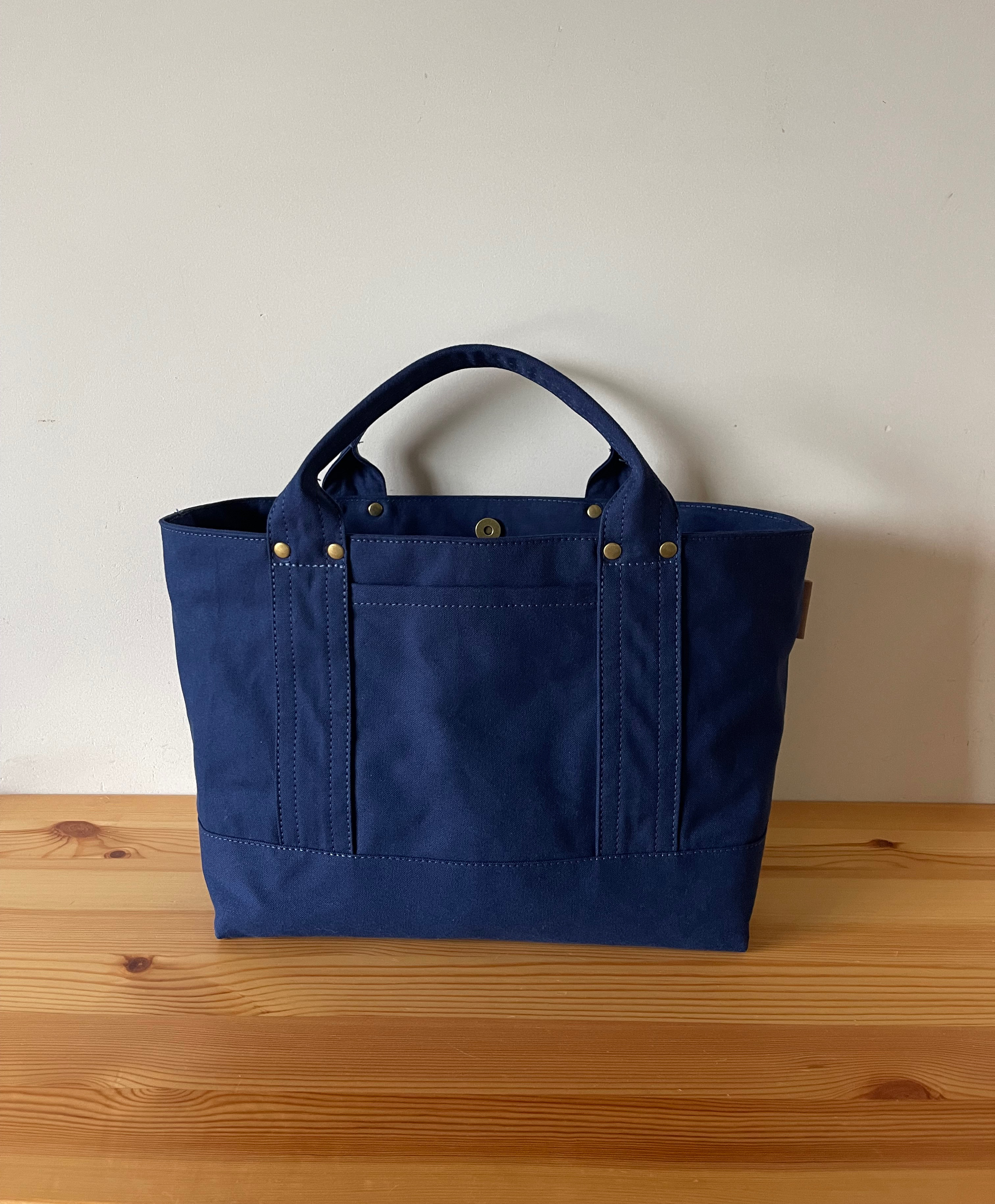 ＊受注制作＊  浜松産帆布【見っけバッグ】［横長トート　Lサイズ　インディゴ］